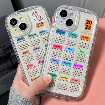 Calendar Phone Case For iPhone 11 Funda iPhone 13 16 Pro Max 14 15 12 XR X XS 7 8 Plus SE 16promax 15promax Silicone Cover Coque