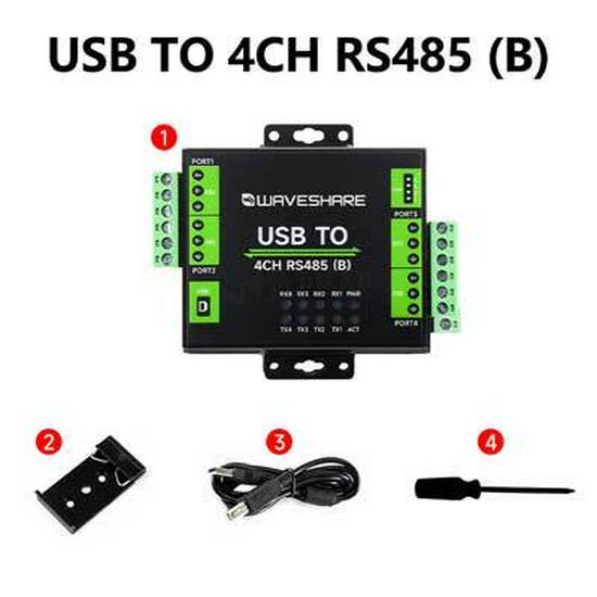 

Промисловий USB-конвертер на 4 порти RS485 - CH344L