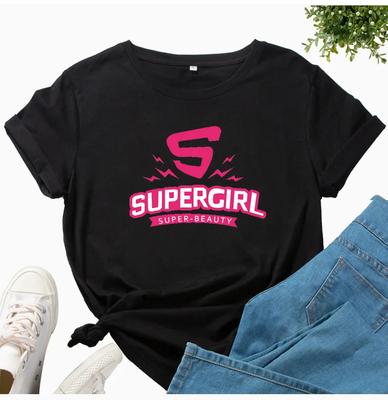 Supergirl Print Frauen T-Shirt Kurzarm O Hals lose Frauen T-Shirt Damen T-Shirt Tops Kleidung Camisetas Mujer