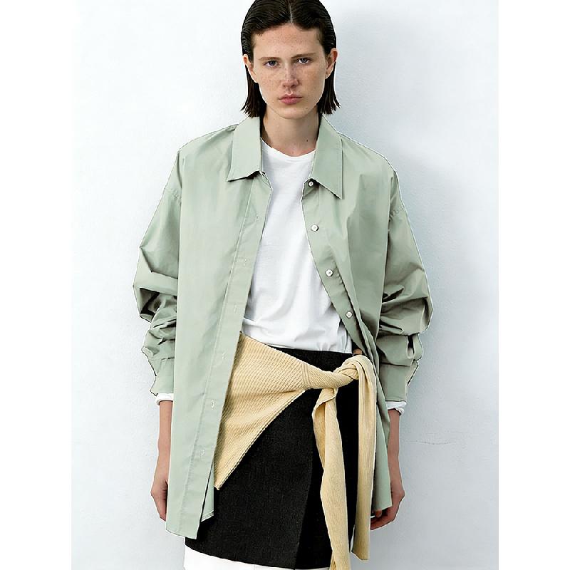 2026 Spring All-Cotton Women's Shirt, Stylish Long-Sleeve Shirt, Pure Cotton Turn-Down Collar Loose Commuting Top