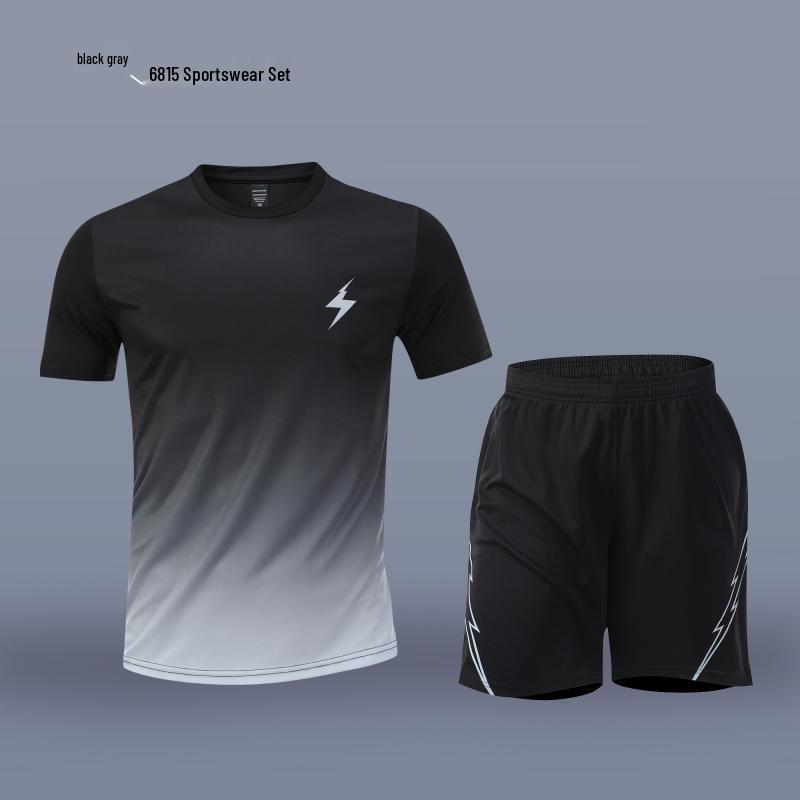 

Унисекс быстросохнущий спортивный костюм: Топ с коротким рукавом и шорты для бега, бадминтона и баскетбола 4XL