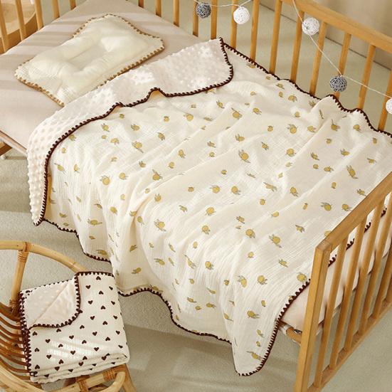 Baby Blanket Soft Double-Layer Design Printing Pattern Sleeping Blanket Easy Care Fabric Newborn Baby Blanket