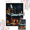 Halloween Diamond Painting Mosaic Art Kit Relaxing Skeleton Bath Pumpkin Candle Handmade DIY Home Decoration