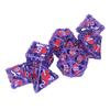 7pcs Rolling Dice Kit Metal Polyhedron Role Playing Colorful Dice Set Toy for Tabletop Teaching