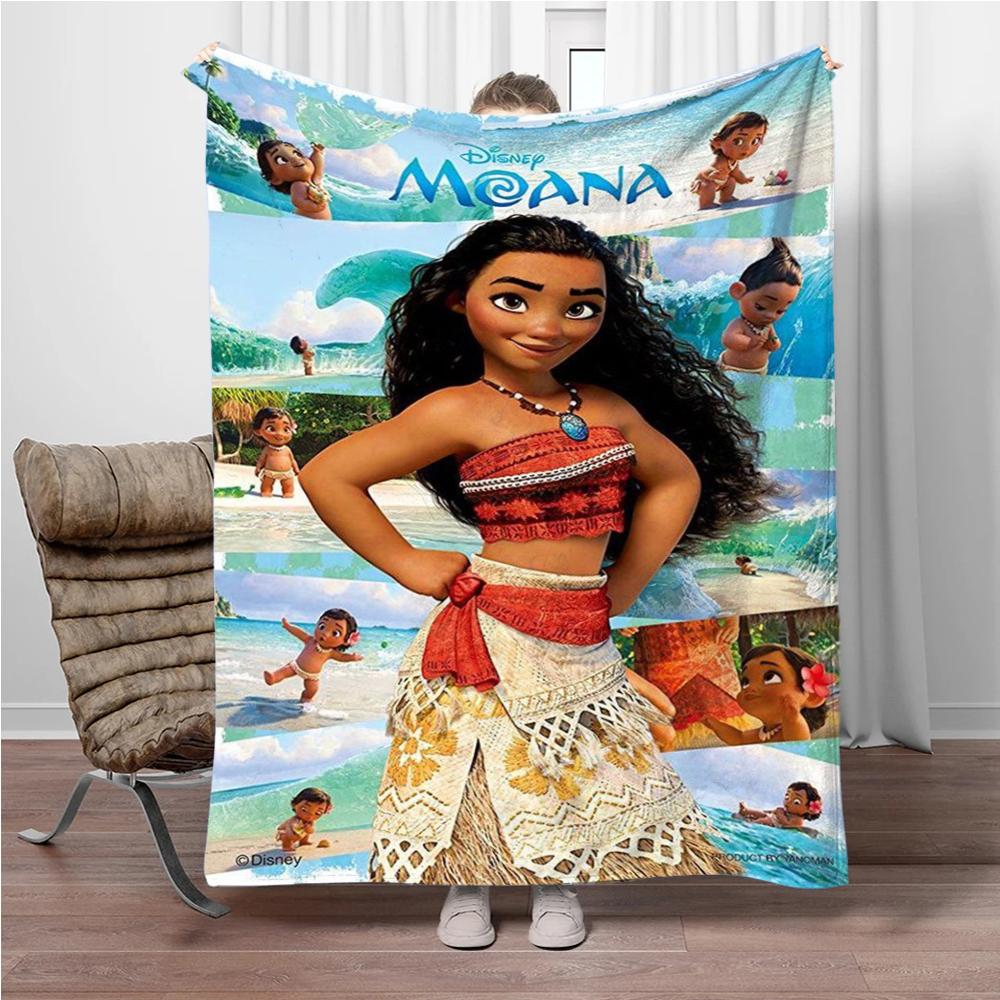 Disney Cartoon Moana Room Warming Decorative Flannel Thin Blanket.Office,Chair,for Sofa,Living room,Travel Picnic Blanket Gifts