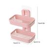 Wall Hanging Soap Box Drain Soap Holder Bathroom Accessories Suction Cup Soap Dish Tray Soap Dish Container Punch-free