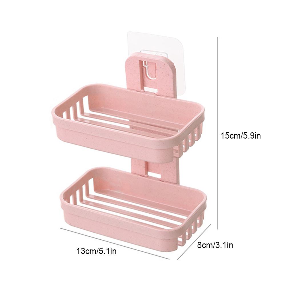 Wall Hanging Soap Box Drain Soap Holder Bathroom Accessories Suction Cup Soap Dish Tray Soap Dish Container Punch-free