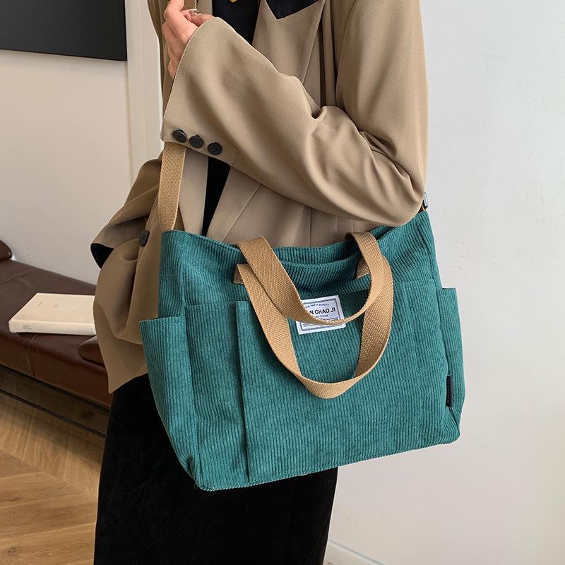 Shoulder Bag Student Commuting Tote Bag Simple Casual Crossbody Bag Multi-pocket Computer Handbag