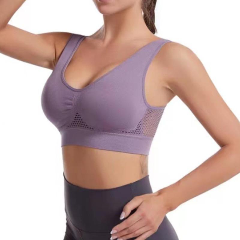 Mesh Openwork Breathable Sports Bra Plus Size Yoga Running Bra