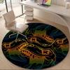 1PC Dinosaur Pattern Office Round Area Rug, Mat Suitable For Office, Under Office Chairs Bedroom Living Room Home Decor, Room Deco