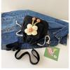 Cute Girl Crossbody Bag Casual Shoulder Bag Women Japanese Minimalist Drawstring Bucket Bag New Floral Design