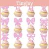 Creative Birthday Bow Sparkling Paper Flag Cake Decoration Plugin Party Props
