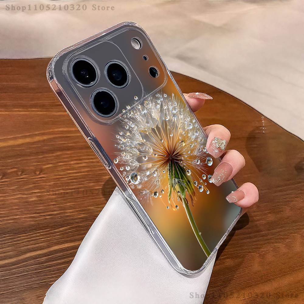 Dandelion Art  Phone Case For iPhone 17,16,15,14,13,12,11 Pro,Max,Plus,XR,Mini,E Clear Full-coverage Soft Cover iPhone17Pro