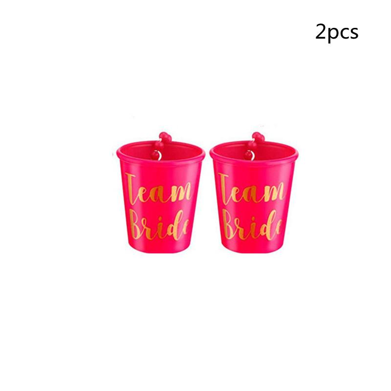 1Set Team Bride To Be Cup Plastic Shot Glasses Necklace Bachelorette Party Supplies Wedding Bridal Shower Hen Night Decorations