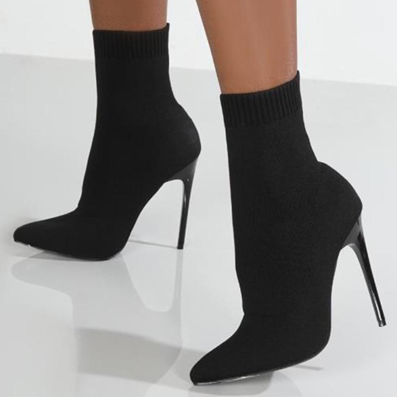 Moda Donna Stivali Donna Stivali Slip On Scarpe Donna Stivaletti Stiletto Morbido Moda Casual Stivali Invernali Donna Taglie Forti Botas Mujer