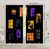 Set Of 2 Halloween Themed Pattern Printed Curtains Window Decorations Home Room Curtain Made Polyester