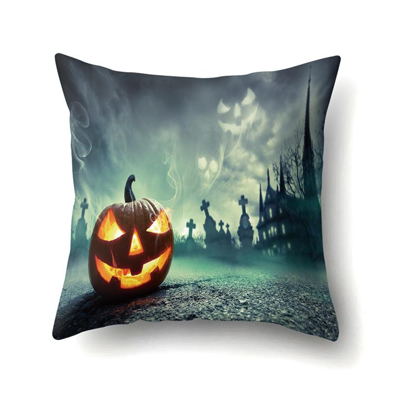 Halloween Pillowcase Car Waist Pillow Pumpkin Sofa Cushion Cover Office Home Living Room Pillowcase