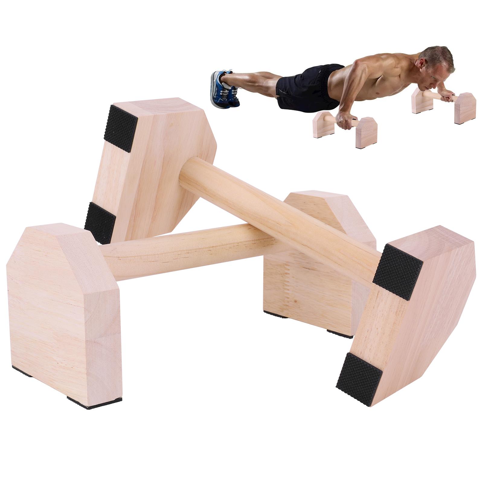 

1 Pair Wooden Push Up Stands - 25cm Anti-Slip Base for Home & Gym Chest Workout Training
