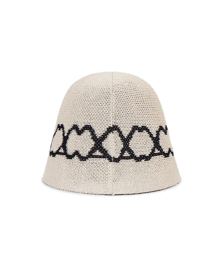 Bajal Va Curved Logo Jacquard Bucket Hat Light Beige