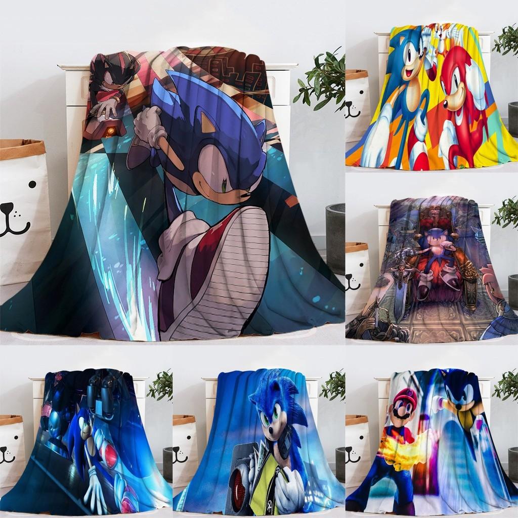 Blanket Sonic Flannel Hedgehog Cartoon Sofa Bed Throw Rug Warm Winter Gift Kids