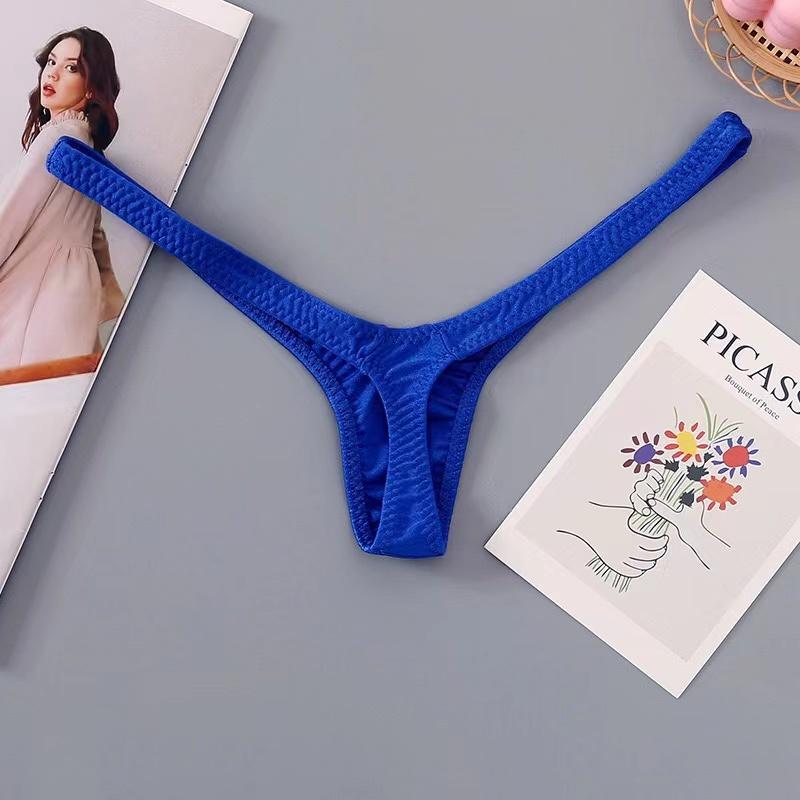 

Новые женские дышащие стринги с глубоким V-вырезом, сексуальные, с низкой посадкой, мини-трусики, низ бикини, женское нижнее белье L синий