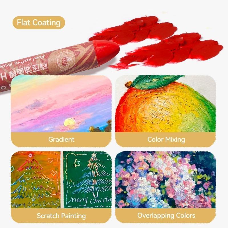 Paul Rubens Soft Oil Pastel Set 24/36/60/72 Vibrant Colors Creamy Texture Bullet Heads For Artists, Painting, Drawing, Beginners