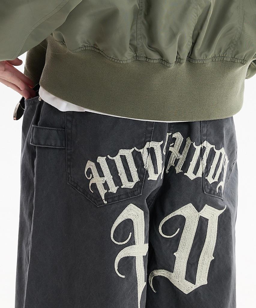 HOODHOOD Hd Chain Embroidery Cotton Pants Charcoal