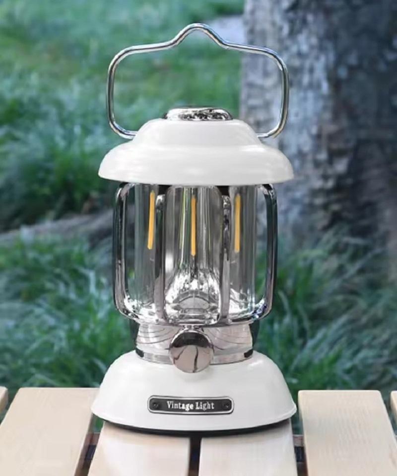 Outdoor Camping Lantern Portable USB Rechargeable Lamp Retro LED Light For Emergency Fishing Hiking Tent Nightlight Waterproof