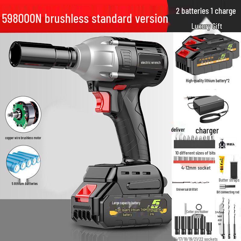 Drehmomentstarker bürstenloser Akku-Schlagschrauber mit Lithium-Akku für Holzbearbeitung und Autoreparatur