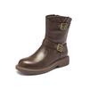 Brown Martin boots new autumn retro British style boots small platform short boots