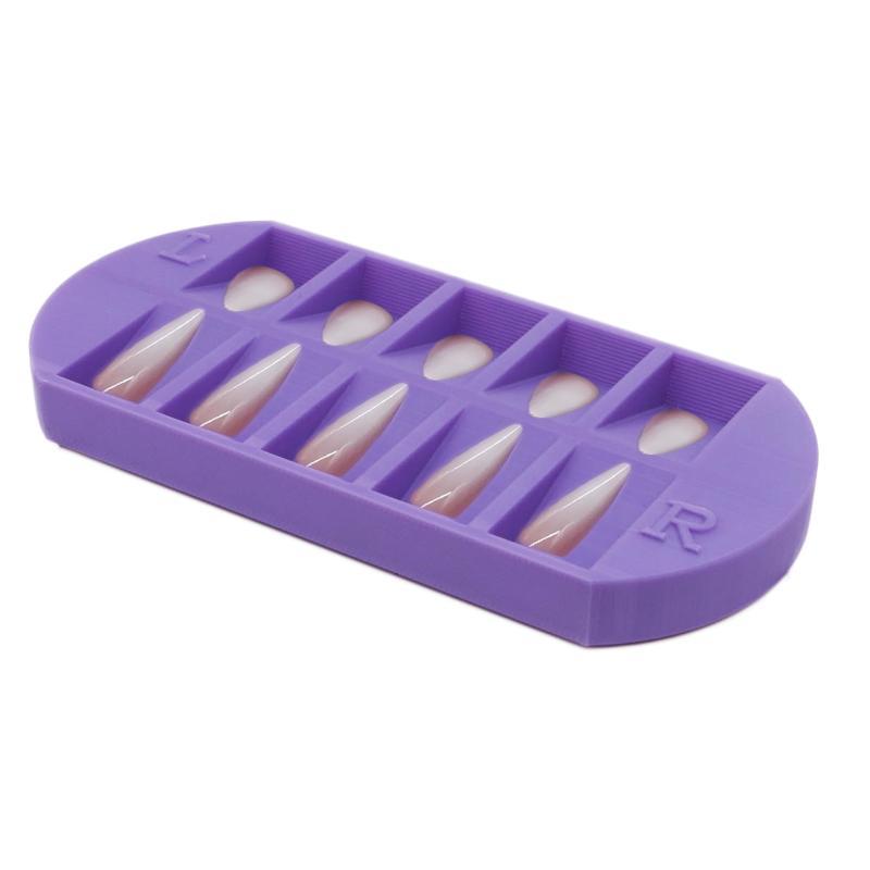 8-Grids Nail Tip Storage Tray With L/R Mark False Nail Display Organizer Reusable Nail Art Storage Plate For Salon & Home Manicu