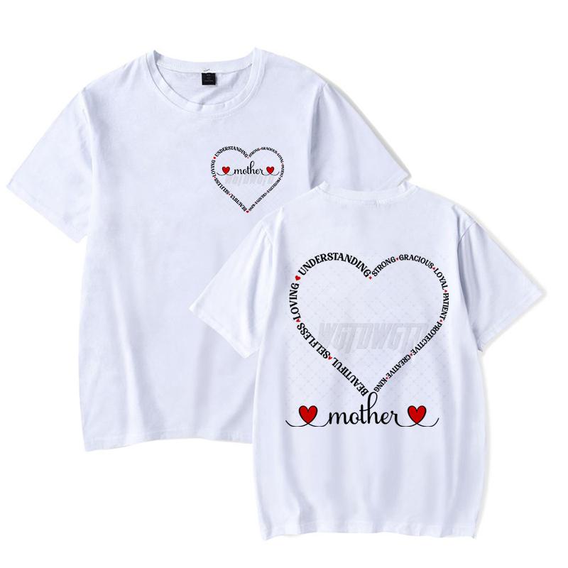 

Подарок на День Матери Футболка с коротким рукавом Круглый вырез Счастливый День Матери Модная женская одежда Принт с буквами Классические топы Футболки S