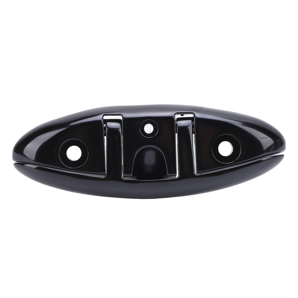 6in Boat Folding Cleat 316 Stainless Steel Marine Rope Cleats Heavy Duty Coated Black Dock Cleats for Yacht RV