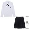 Taiwan JK School Uniform Set: White Shirt & Accordion Pleat Skirt, College Style for Summer Graduation