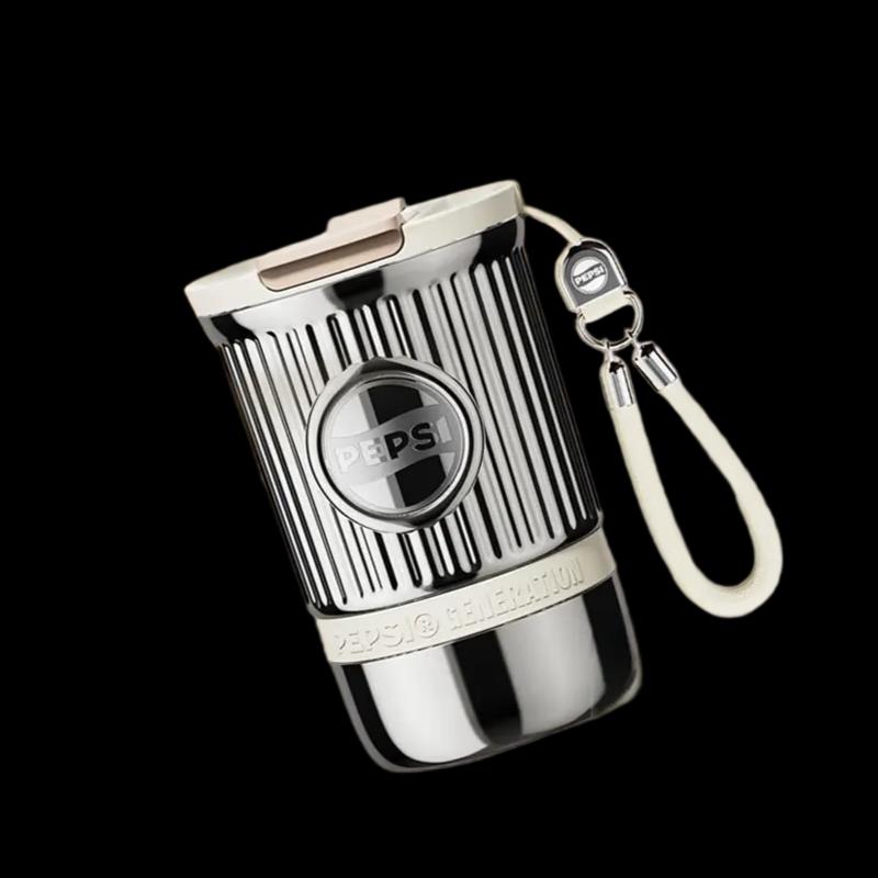 Pepsi 400ml 316 Stainless Steel Insulated Bottle with Straw - Silver