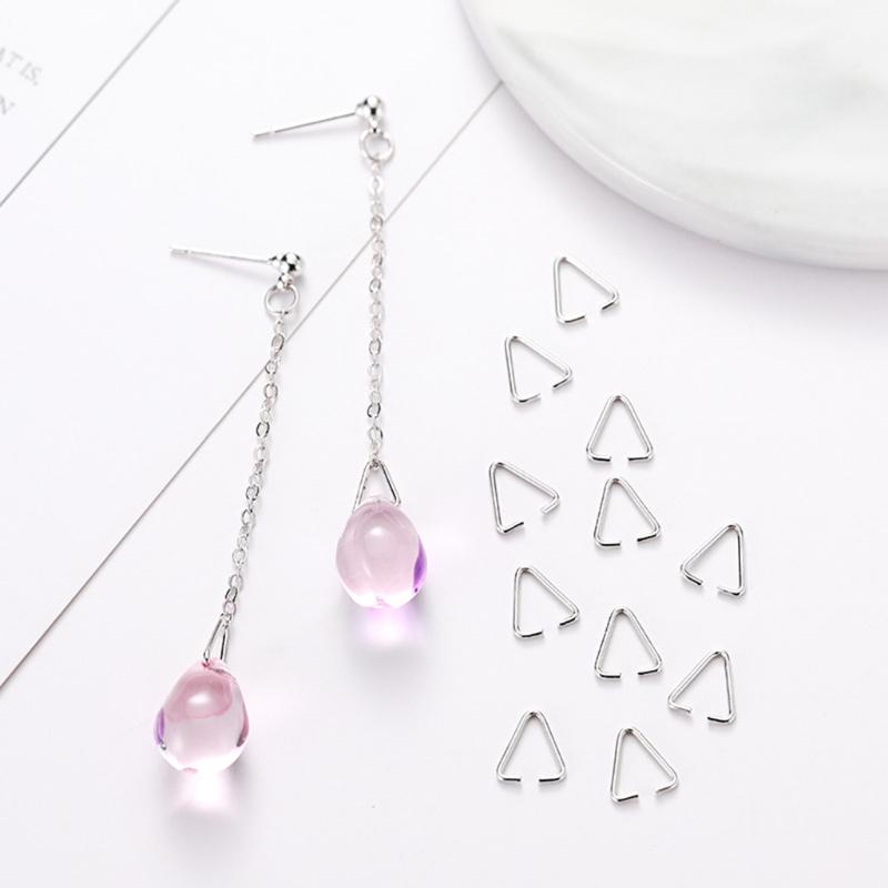 100 Pieces Alloy for Triangle Open Jump Ring Split Ring Connector Clasp Hook DIY Findings For Jewelry Making Accessories