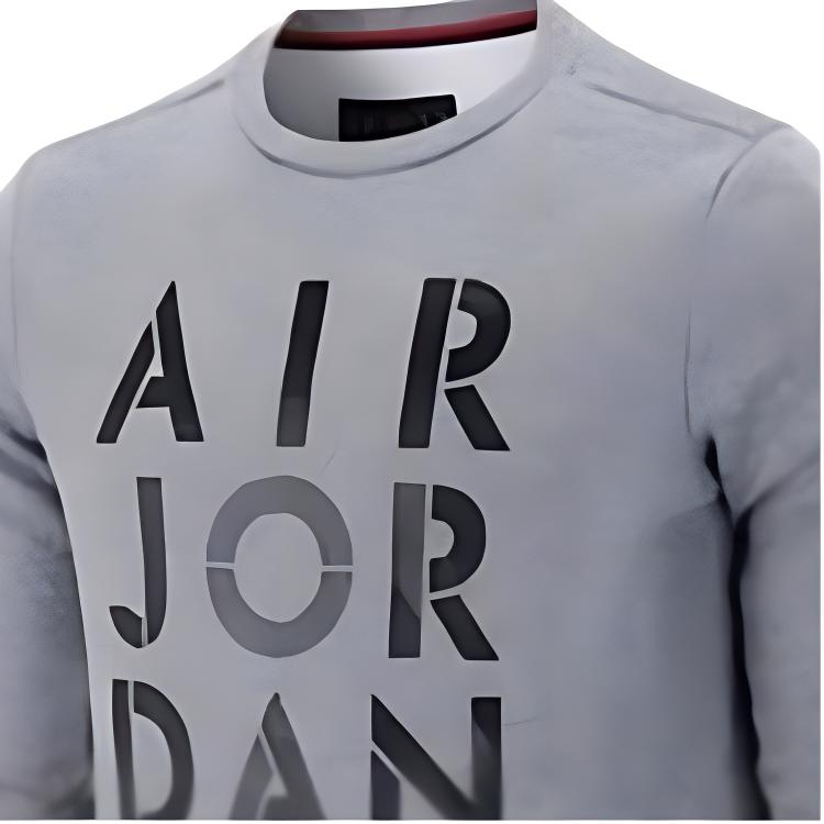 Jordan Bluza z okrągłym dekoltem i nadrukiem alfabetu Męskie Bluzy Ciemnoszary CK1355-091