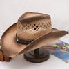 Independent Station Large Brim Raffia Summer Men'S And Women'S Cowboy Hats Sunshade Breathable Crimped Straw Hats