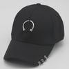 Dad Hat Creative Piercing Ring Baseball Cap Punk Hip Hop Caps Cotton Adult Casual Solid Adjustable Unisex Caps