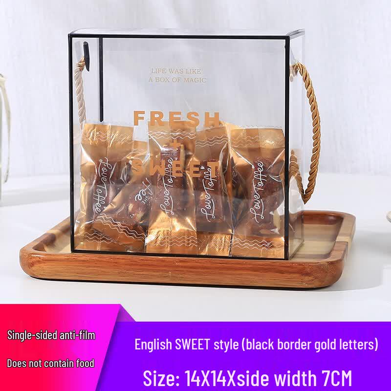 Transparent Portable Dessert Packaging Boxes 14x14x7cm (Set of 5)
