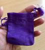 25 Pc 6X8 cm Raw Silk Jewelry Pouch Bag with Tassle drawstring Zari Border, Wedding Favor Party Favour, Gift Bag Jewellery  PURPLE