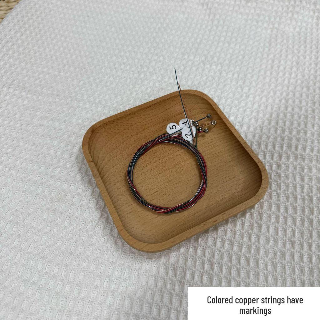 Complete Set of Individually Packaged Folk Acoustic Guitar Strings (1-6) - Red Copper Brass Color