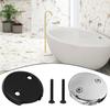 Sleek Black 3 25 Inch Bathtub Overflow Drain Cover with Installation Kit