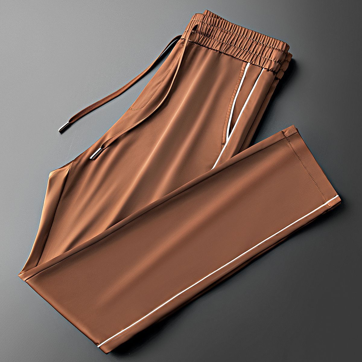 WTEMPO Gladde en Kreukvrije Vloeiende Heren Sport Joggingbroek, Heren Losse Rechte Pijp Casual Broek 4XL