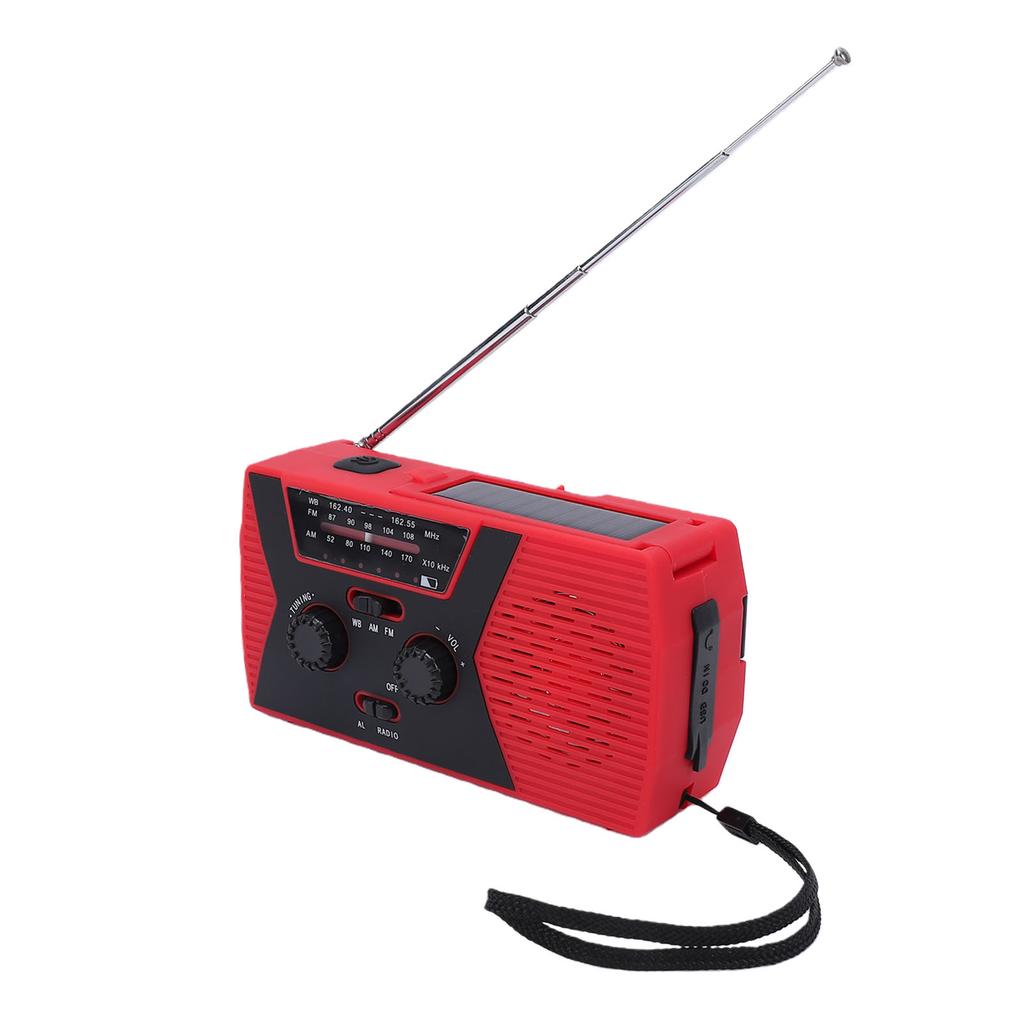 Emergency Radio Solar Hand Crank Weather Portable Self Powered NOAA AM FM WB Phone Charger 2000mAH with LED Light