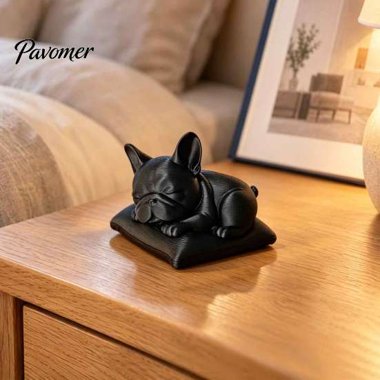 Sleeping Frenchie Sculpture French Bulldog Figurine, 3D Printed Small Dog Statue, Cute Collectibles for Enthusiasts Home, Office, Desktop, Car