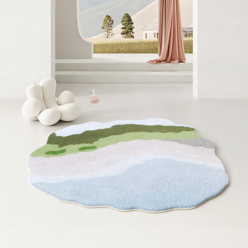 Irregular Cloakroom Non-Slip Mat Nordic Style Living Room Decoration Shaped Carpet Thicken Bedroom Bedside Rug Home Plush Rugs
