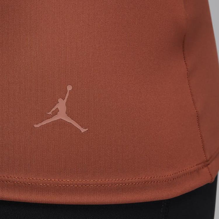 Jordan Sport Half-Zip Quick-Dry Long-Sleeve T-Shirt Women Tops Gray Peach FN5114-209
