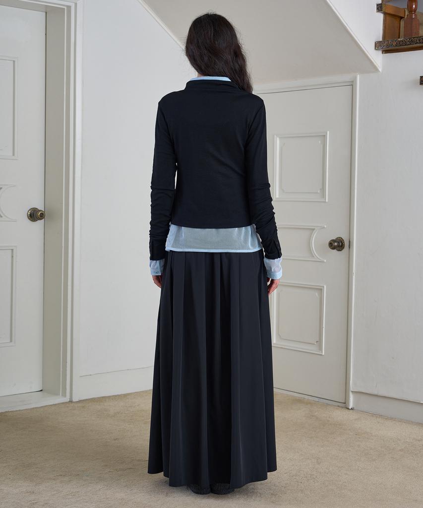 Simeteuligpeosenteu Flare Maxi Skirt / Black