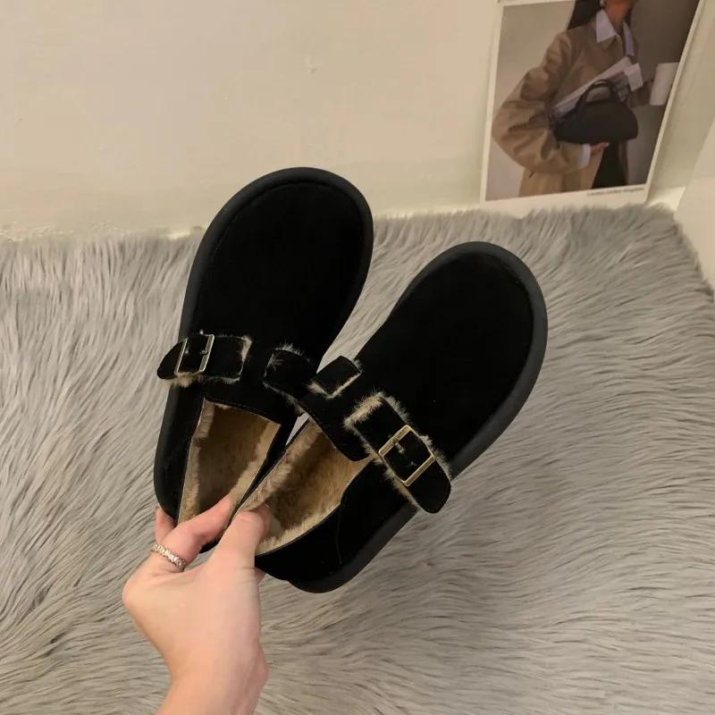 

2024 Новые женские туфли Sen Series Khaki Flat Shoes Французские ретро-туфли Lefu Shoes Frosted Boken Shoes Осень и зима 40